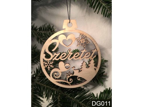 (DG011) Karácsonyi Díszgömb - Szeretet – Karácsonyfa dísz – Karácsonyi ajándék
